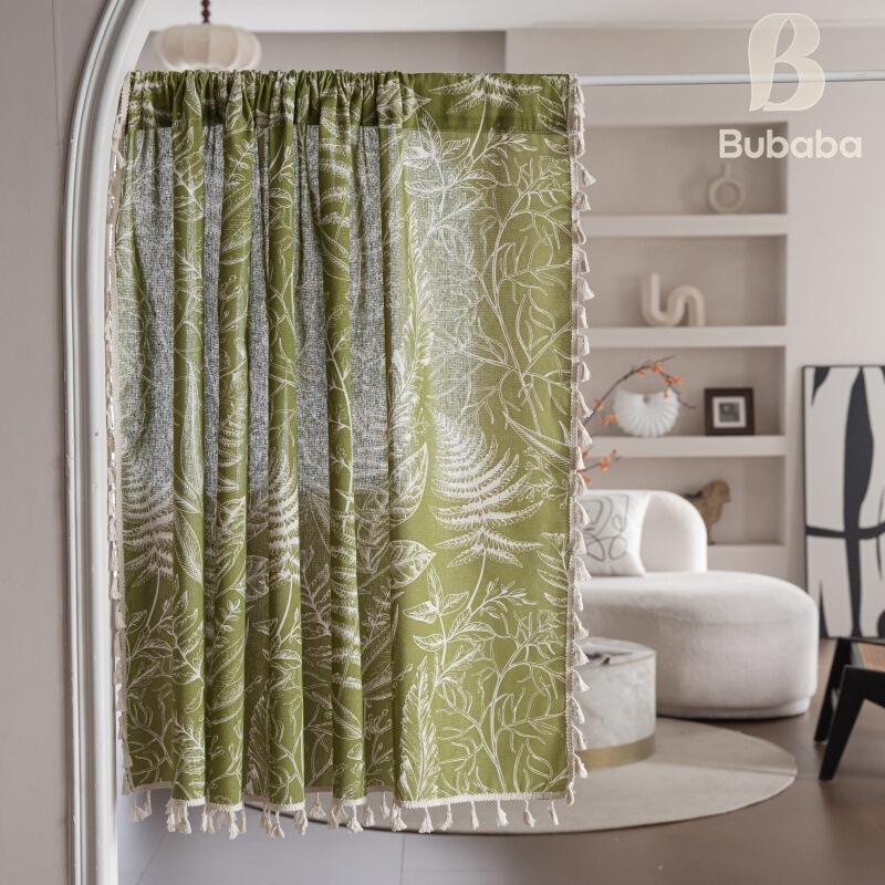 Feimao Cross-Border Fresh Style Door Curtain with Tassel Edges and Floral Pattern, Fabric Curtain for Study Room, Direct from Manufacturer Feimao Cross-Border Fresh Style Door Curtain with Tassel Edges and Floral Pattern, Fabric Curtain for Study Room, Direct from Manufacturer