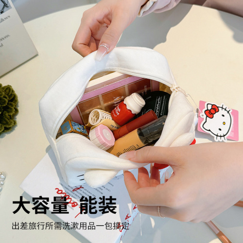 Sanrio Hello Kitty Creative Three-dimensional Cosmetic Bag Cute Cartoon Large Capacity Premium Plush Storage Bag