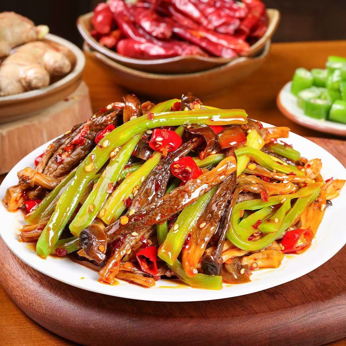 Gongcai Antler Mushroom Snack, Ready-To-Eat Side Dish, Hunan Specialty, Spicy and Addictive, Crispy and Crunchy Snack, Flagship Store