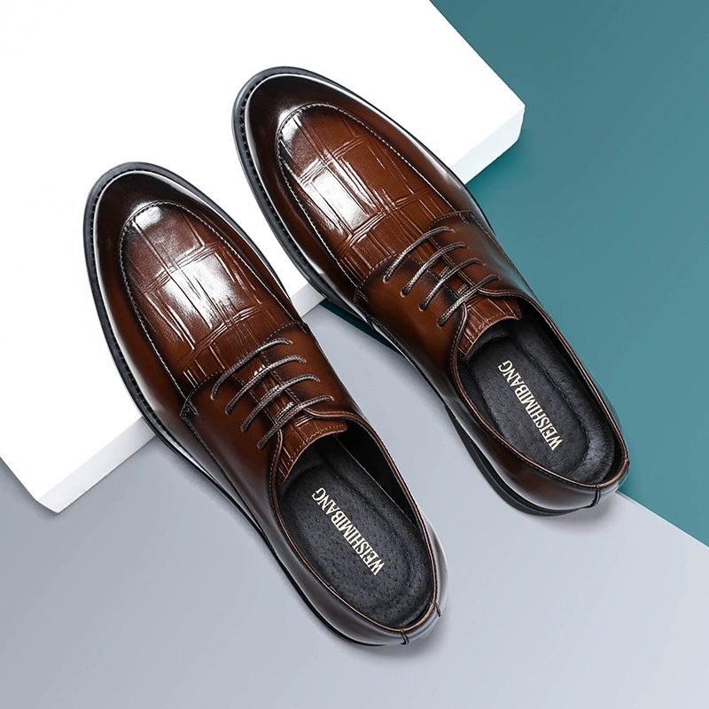 В наличии 2023 новые мужские туфли из воловьей кожи первого слоя, коричневые повседневные кожаные туфли с низким верхом, мужские деловые туфли на шнуровке, свадебные туфли