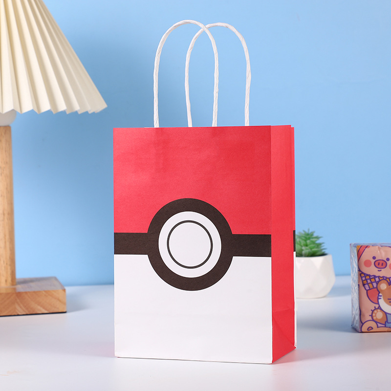 Nueva bolsa de fondo cuadrado de dibujos animados lindo bolsa de papel Kraft para llevar bolsa de embalaje bolso al por mayor logotipo imprimible