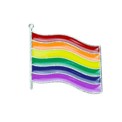 Heart Bridge Sheep Rainbow Flag Alloy Brooch Lapel Pin Accessory_voghion.com