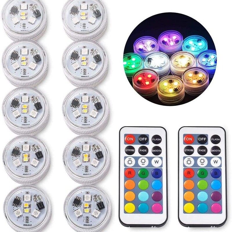 Underwater Light Led Diamond Colorful Light Remote Control Diving Light Pool Light Fountain Light Fish Tank Light Vase Light Candle Light