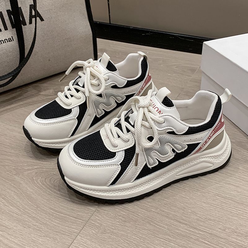 厚底网面阿甘鞋女春秋新款休闲运动轻便百搭老爹板鞋