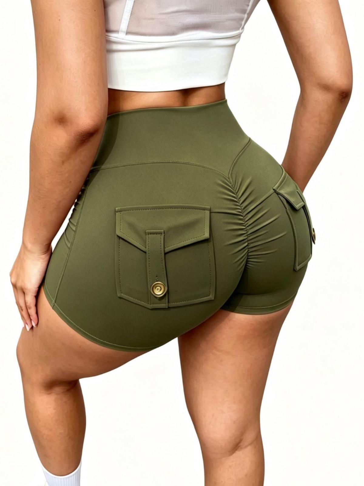 Spandex Europa y los Estados Unidos nuevo explosivo rápido secado deportivo al aire libre de alta elasticidad pantalon desnudo sensación pantalón de mujer