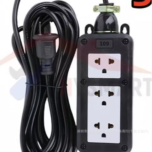 Вилка для внешней торговли в Юго-Восточной Азии и Таиланде, розетка с тремя отверстиями, взрывозащищенная резиновая ручка для швабры, зажим для швабры, силовая клеммная колодка