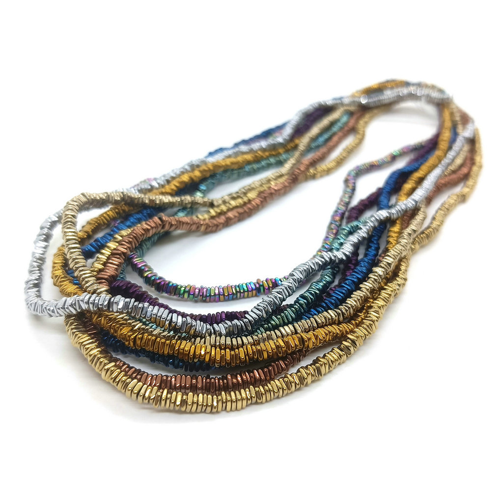 Piedra biliar negra 3x1 esquina redonda pequeña divisoria cuadrada galvanoplastia multicolor cuentas accesorios de bricolaje cuentas joyas cuentas al por mayor