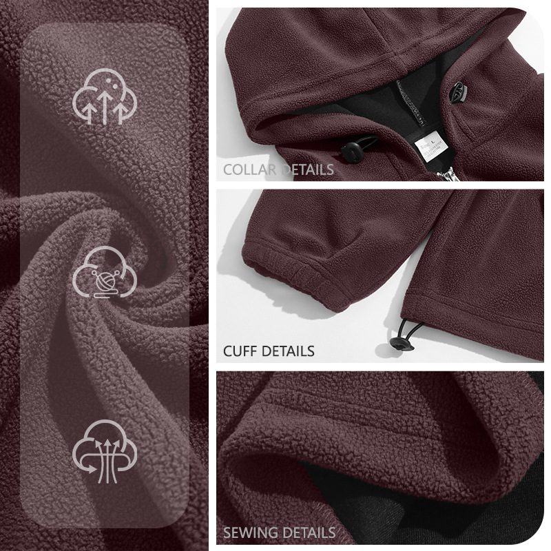 Transfronterizo Amazon hombre Shake-off semi-cremallera chaqueta con sombrero cálida otoño-invierno chaqueta americana