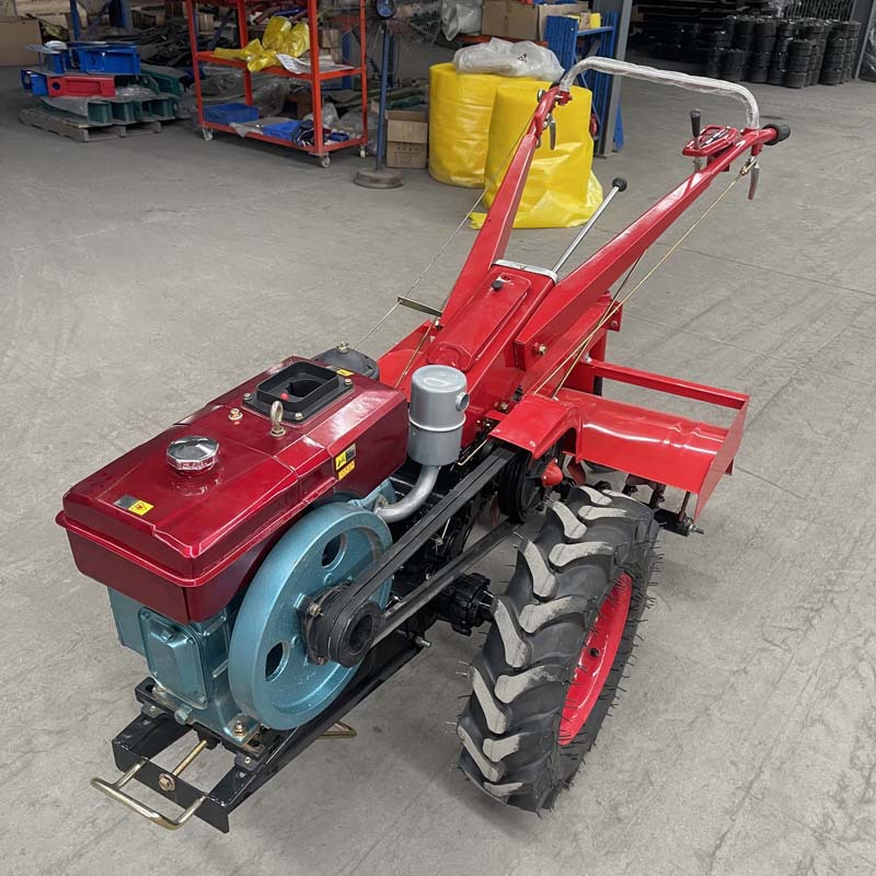 外贸工厂小型农用耕田机柴油两轮自走式12HP101底盘手扶拖拉机