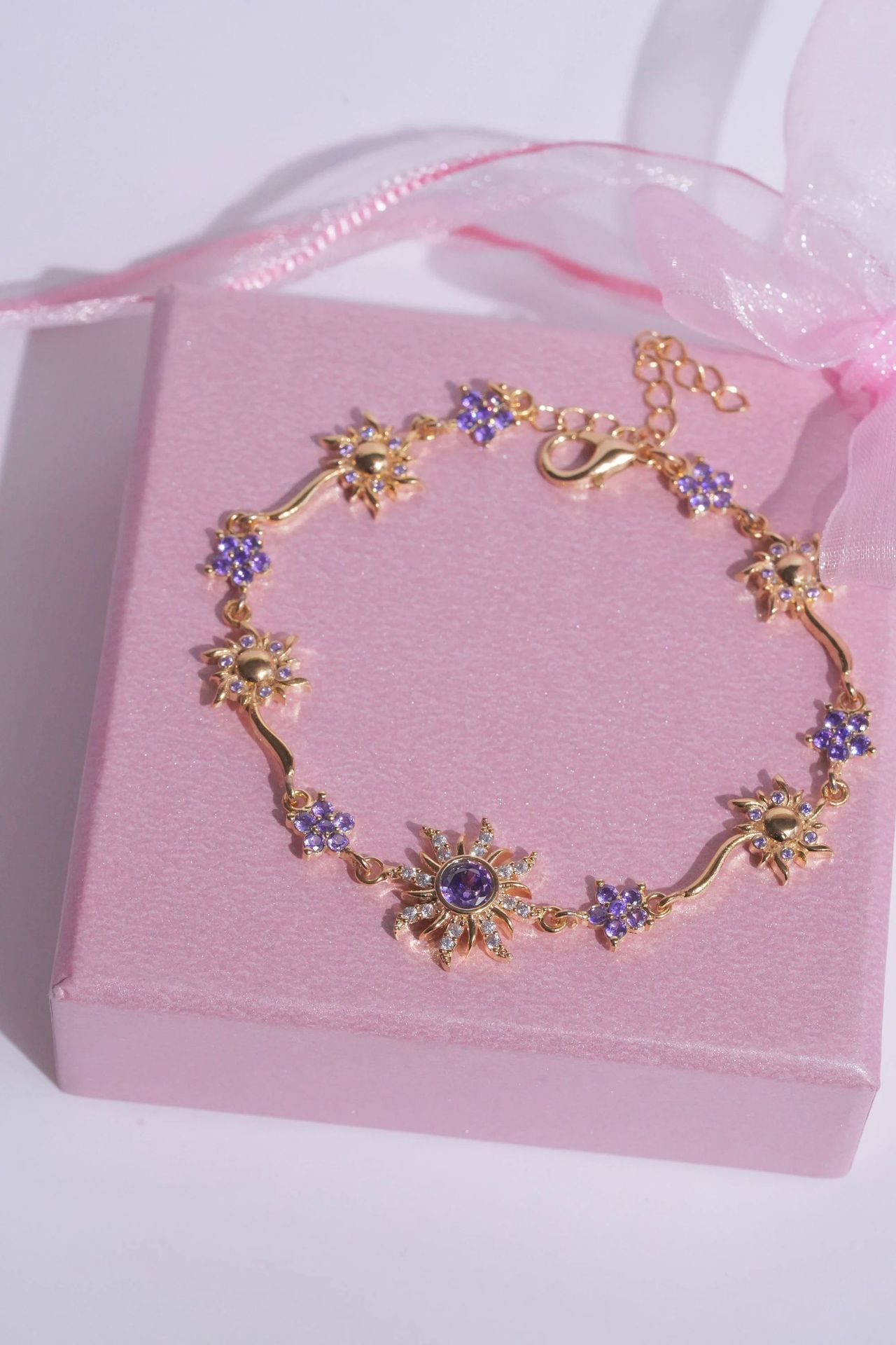 Zircon Inlay Material Wholesale Jewelry Vacation Classic Style Flower Copper Plating Bracelets