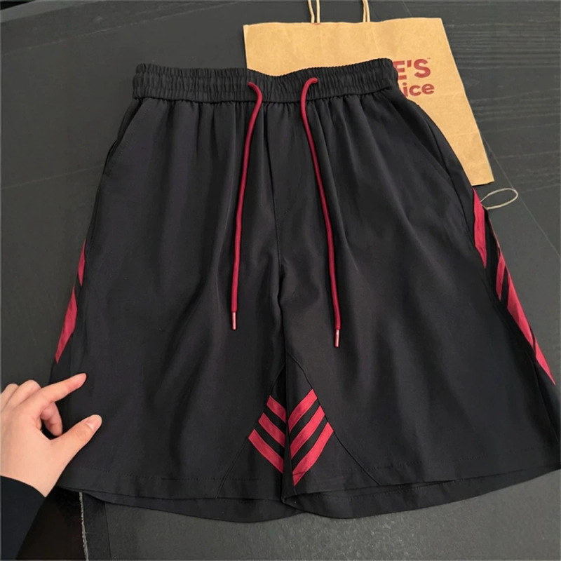 American-Style High Street Side-Striped Basketball Shorts for Men, Summer Thin Nylon Quick-Dry Sports Pants, Trendy Casual Mid-Length Shorts American-Style High Street Side-Striped Basketball Shorts for Men, Summer Thin Nylon Quick-Dry Sports Pants, Trendy Casual Mid-Length Shorts