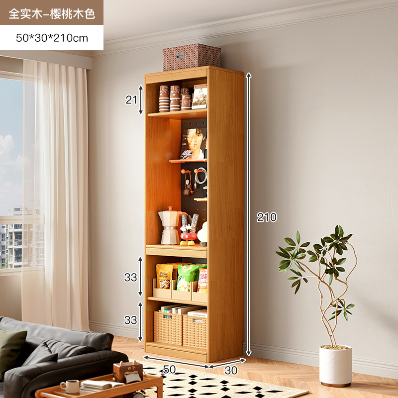 Estantes de madera sólida estantería de almacenamiento de piso para sala de estar integrado toda la pared armario de almacenamiento armario casero de color nuez