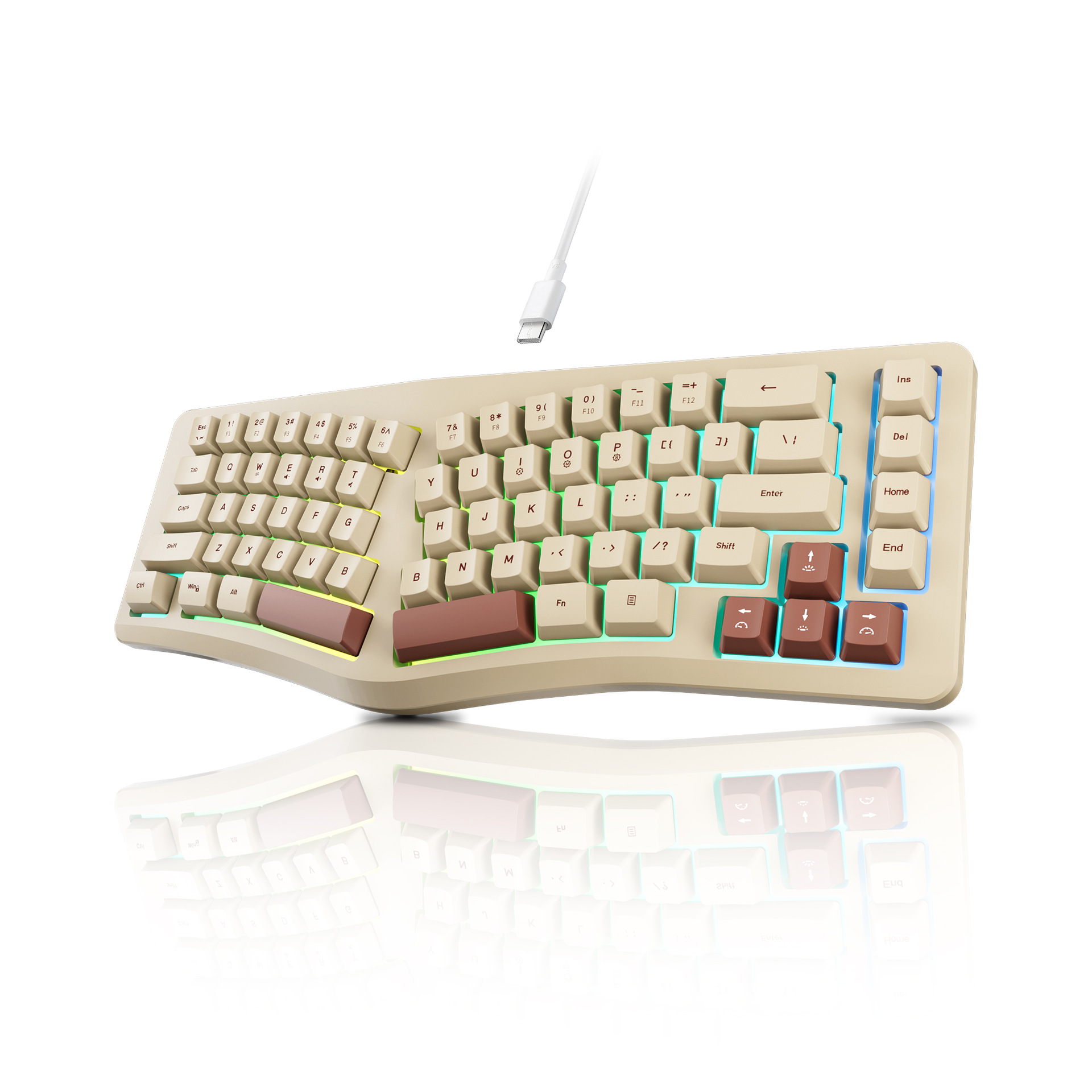 Wired Luminous Gaming Keyboard Color Matching Customized Mechanical Feel Ergonomic Notebook Desktop Writing Keyboard