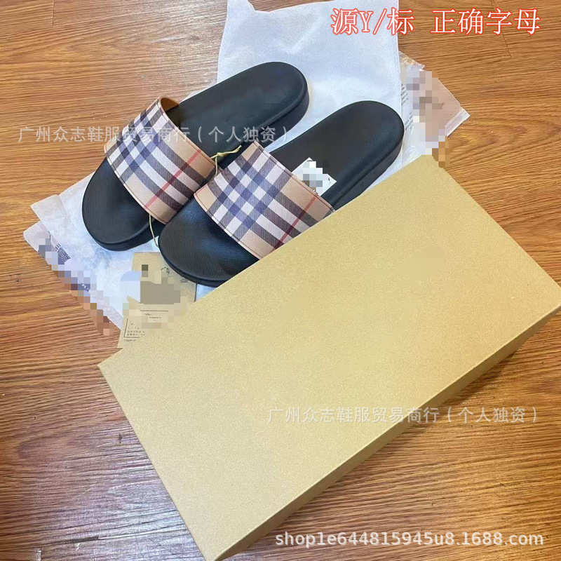 In-Stock Wholesale Checkered Print Square Slippers 2026 Summer Cross-Border Cambodia Phnom Penh Vietnam Nigeria