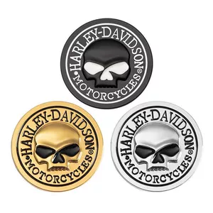 Metal kəllə motosiklet emblemi Harley motosiklet yan/arxa emblemi, yanacaq çəni stikeri