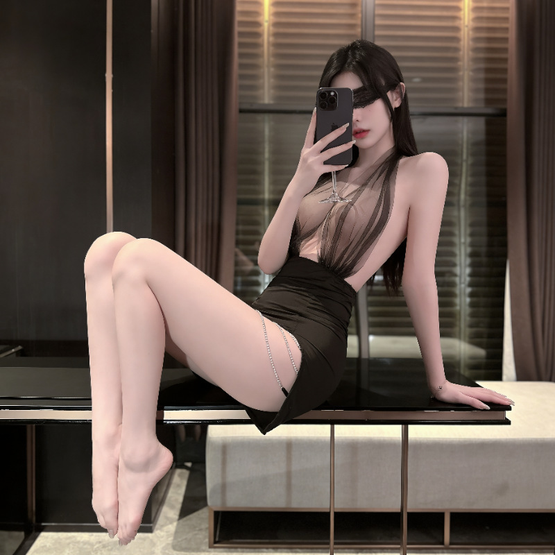 New Style Sexy Lingerie, See-Through Halter Neck Sexy Nightgown, Couple's Secretary-Style Bodycon Dress, Uniform Temptation, No Need to Take Off New Style Sexy Lingerie, See-Through Halter Neck Sexy Nightgown, Couple's Secretary-Style Bodycon Dress, Uniform Temptation, No Need to Take Off