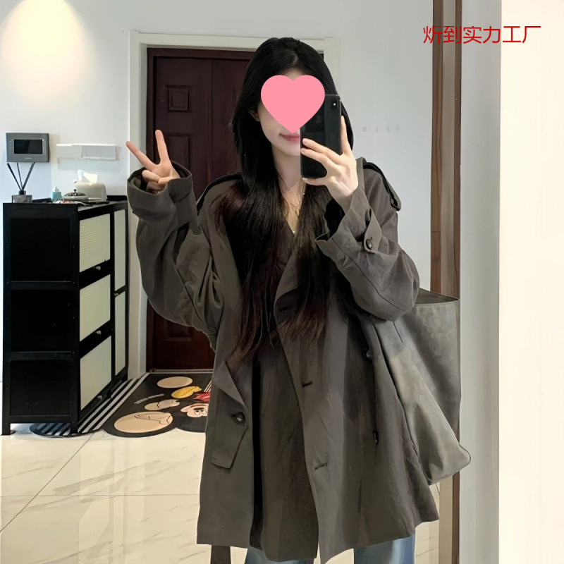 Short Loose Windbreaker Jacket for Women 2025 Spring and Autum New Style for Small People, Thin Korean Style Casual