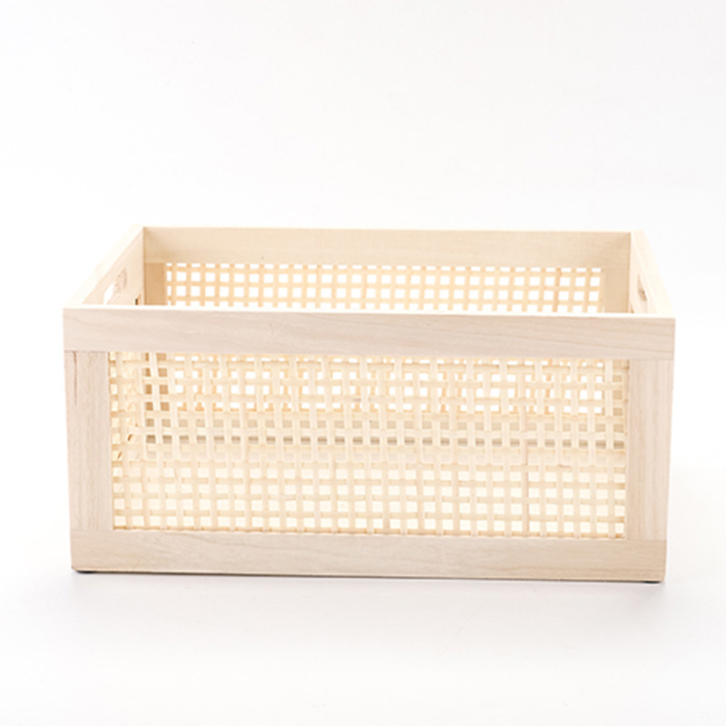 Cesta de almacenamiento vintage de nogal caja de madera maciza hueca creativa ins suministros para el hogar cesta de almacenamiento de aperitivos en stock