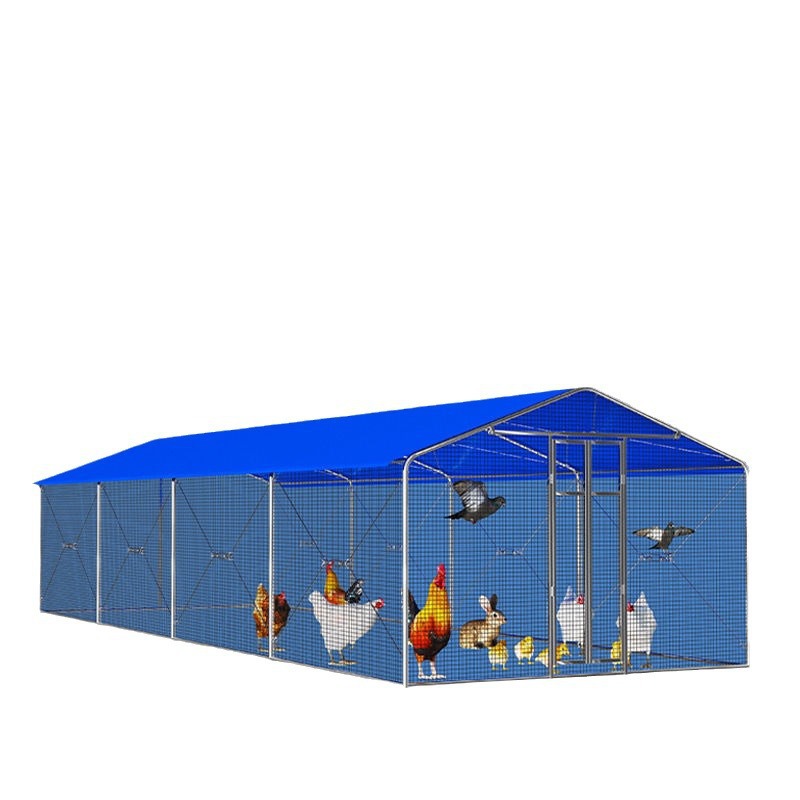 Galería de pollo, jaula de gallinas, jaula de aves de corral al aire libre, marco de tolva, protección contra el viento, lluvia y protección contra el sol, tolva simple para construir galería de gallinas