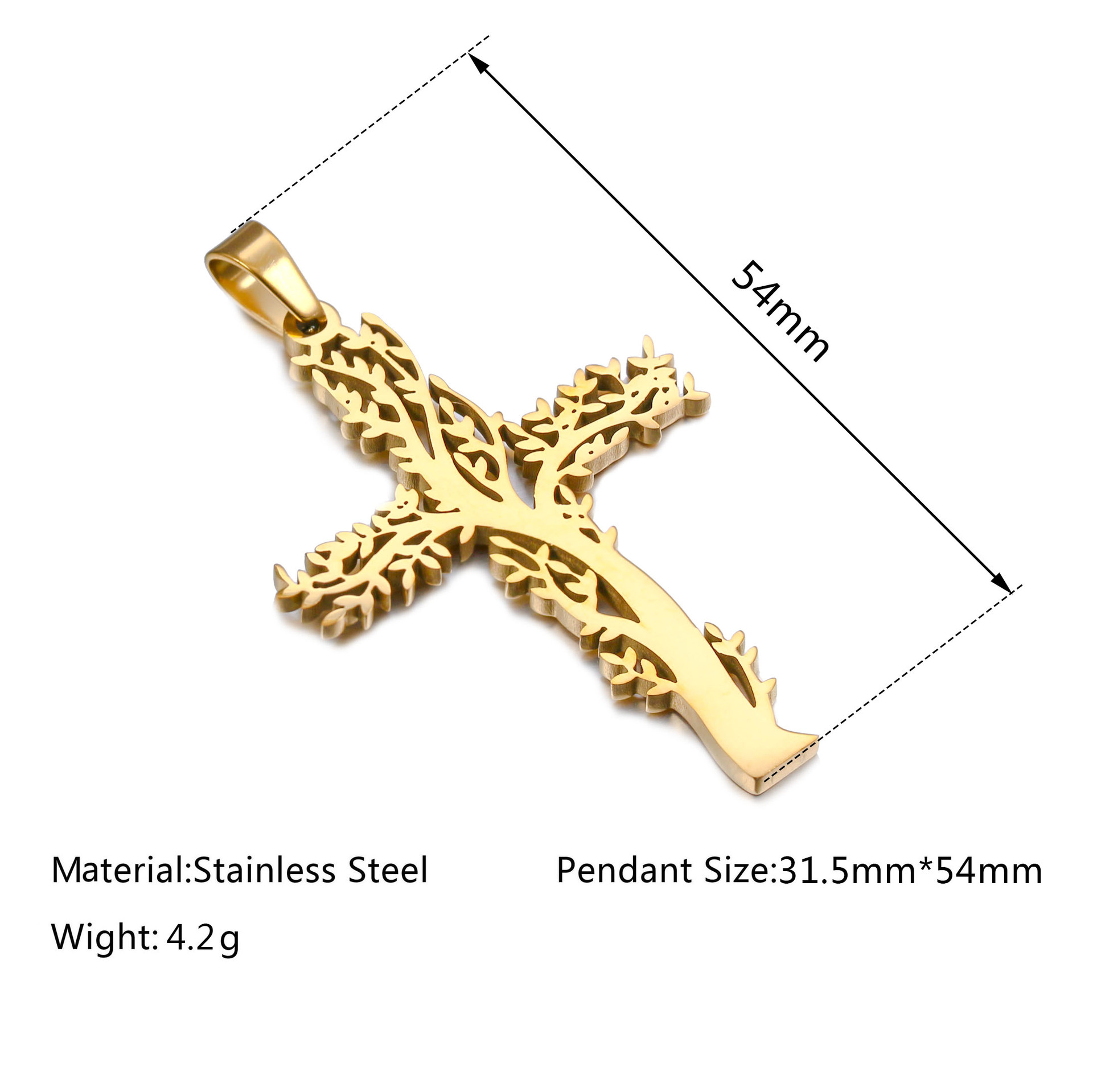 Stainless Steel Cross Pendant display picture 4