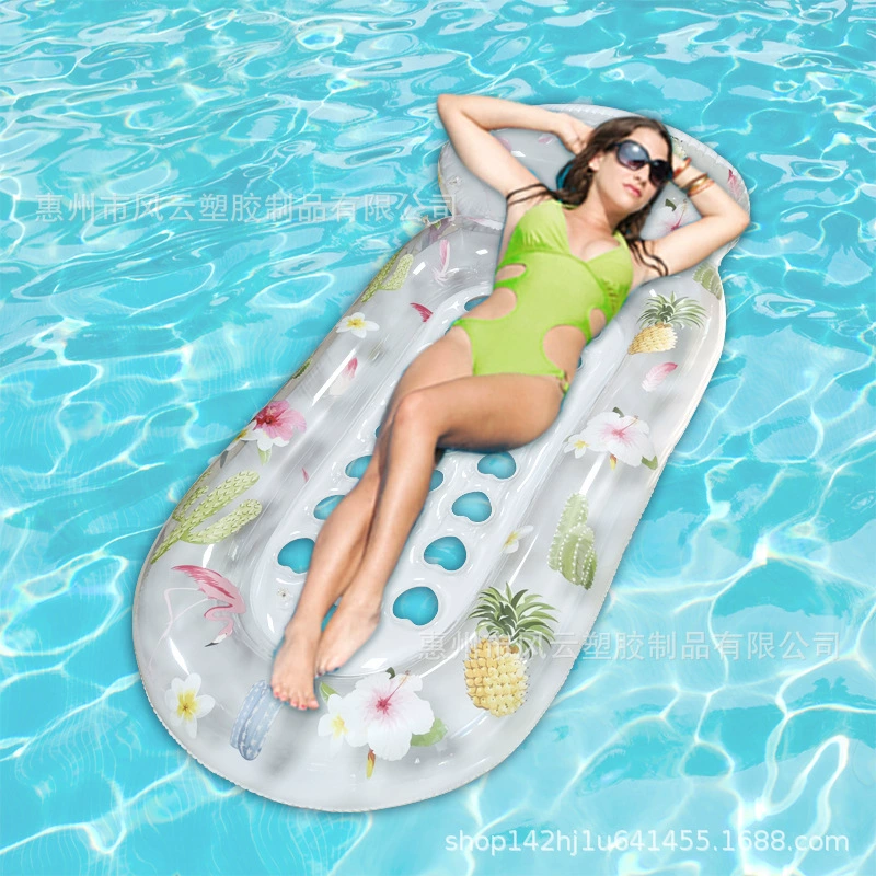 Трансграничный Новый ПВХ Надувное отверстие для воды плавающая кровать бассейн кресло для взрослых Отверстие для чашки плавающий слив бассейн спинка плавающая кровать