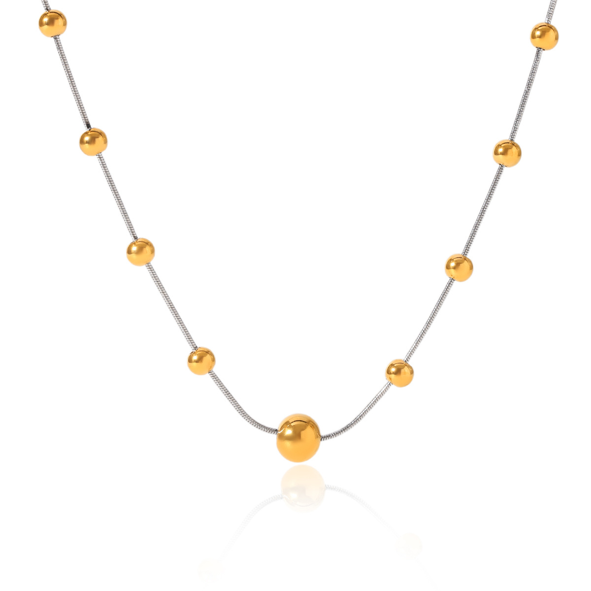 Women's Gender PVD Coated Real Gold Plated Round 304 Stainless Steel Vintage Style Waterproof Non Tarnish 304 Stainless Steel Lobster Trigger Clasp Closure Double Layer Necklaces Pendant Necklace Necklace