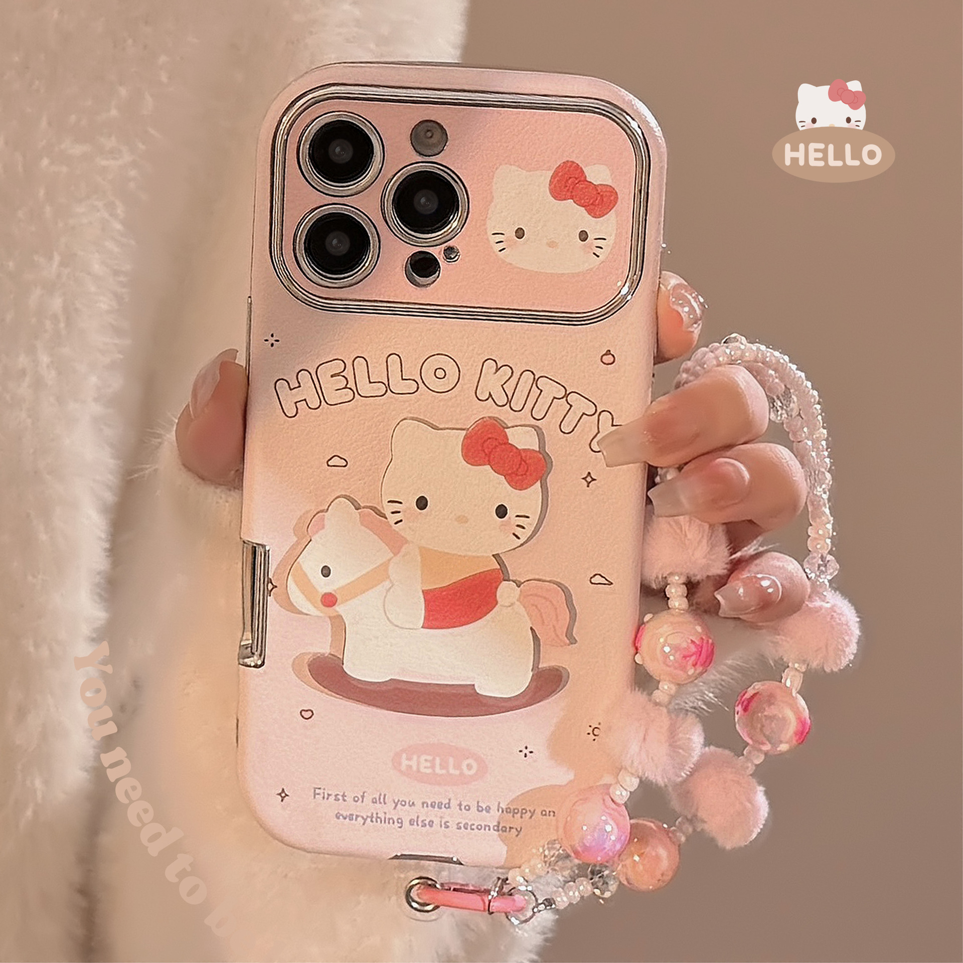 Funda de Cuero con Diseño de Caballo de Troya para iPhone 15 Pro Max, Funda Suave para iPhone 16, Linda Caricatura, Cordón para iPhone 17, Suave para iPhone 14
