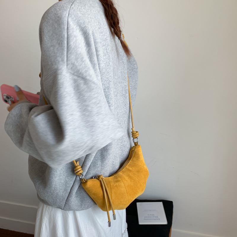 Autumn/Winter Suede Retro Matte Underarm Bag For Women 2025 New Hobo Bag Versatile Crossbody Dumpling Bag - Thumbnail 8