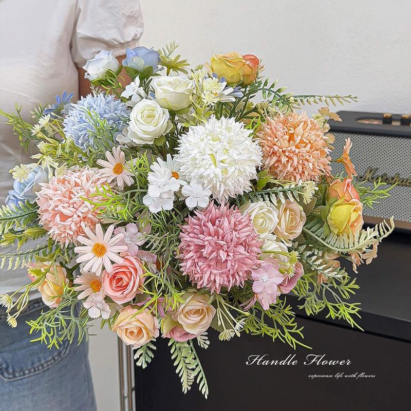 タンポポの花束造花とヒョウモンの組み合わせ造花家の装飾装飾品シルクフラワー DIY 花外国貿易|undefined
