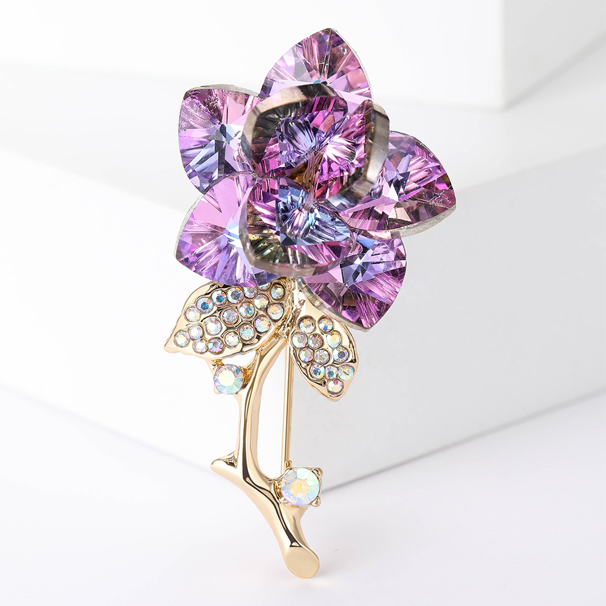 All Seasons Season Elegant Streetwear Pin Flower Alloy Rhinestones Women's Brooches