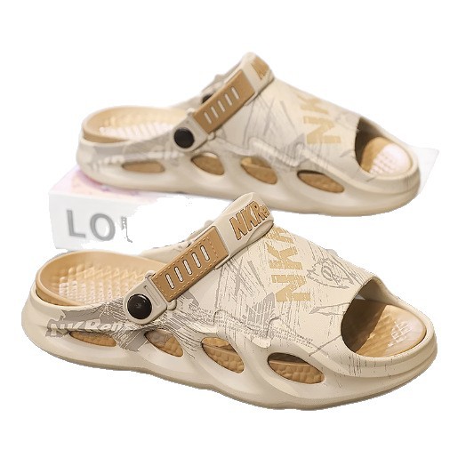 Nuevas zapatillas de verano para hombres, suela gruesa, antideslizante, pisando mierda, adolescente, ocio, deportes, conducción, sandalias de playa