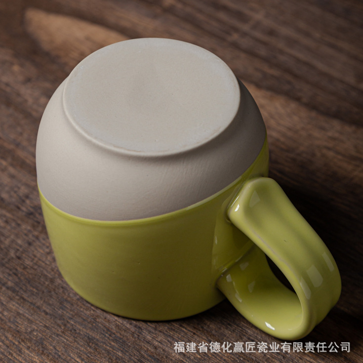 Taza de cerámica esmaltada de dos colores brillante Taza nórdica de estilo ins de alto valor Taza de café de pareja linda creativa Taza de agua