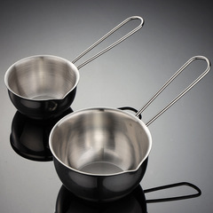 Mini En 304 Stainless Steel Milk Pot with Small Line Handle, Spill-Proof Cooking Pot for Home Kitchen Camping Cookware Gift