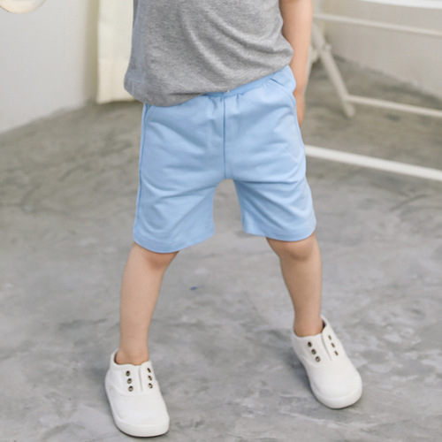 Mikun Children's Clothing Pure Cotton Shorts Summer New Arrival Korean Style Casual Belted Five-Finger Pants Solid Color Knitted Children's Mid-Thigh Pants