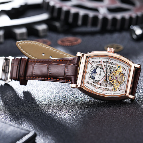 Brand men's watch live wine barrel fully automatic mechanical watch tourbillon sun moon star men's watch