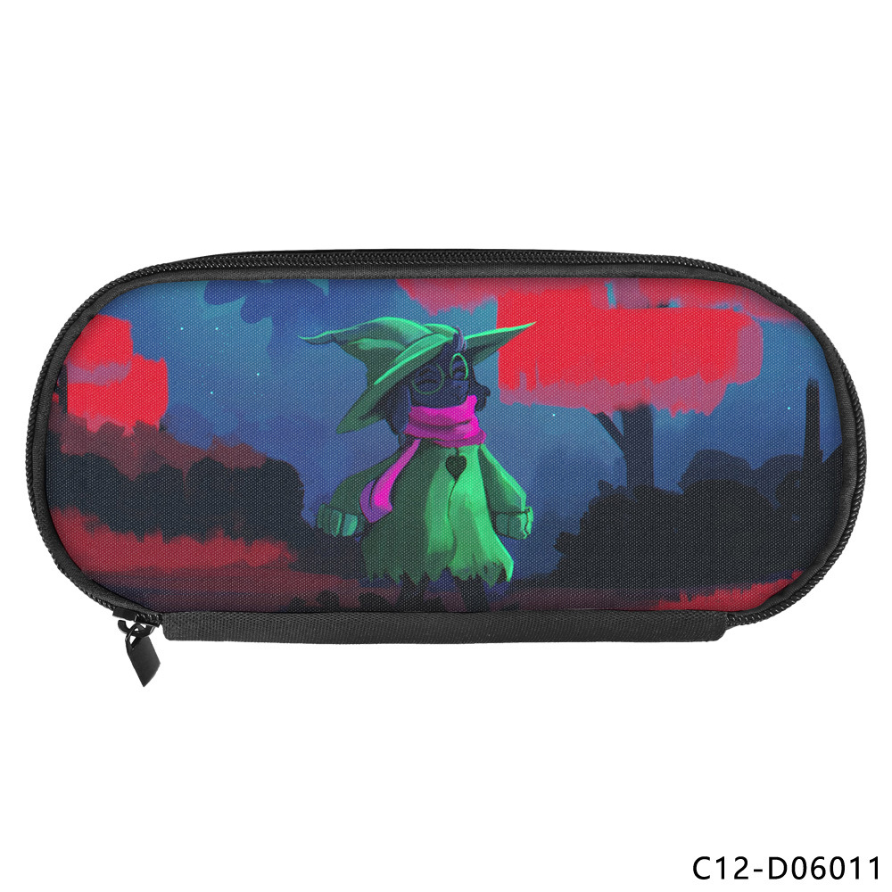 초중고 학생을위한 대용량 연필 케이스 인쇄 DELTARUNE 어린이 연필 문구 다기능 보관 가방