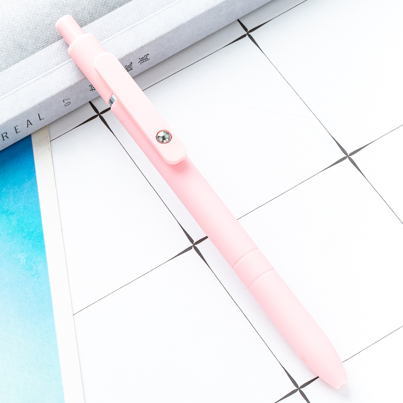 Nuevo bolígrafo neutro de color Morandi puede imprimir logotipo estudiantil papelería bolígrafo de plástico publicitario bolígrafo regalo