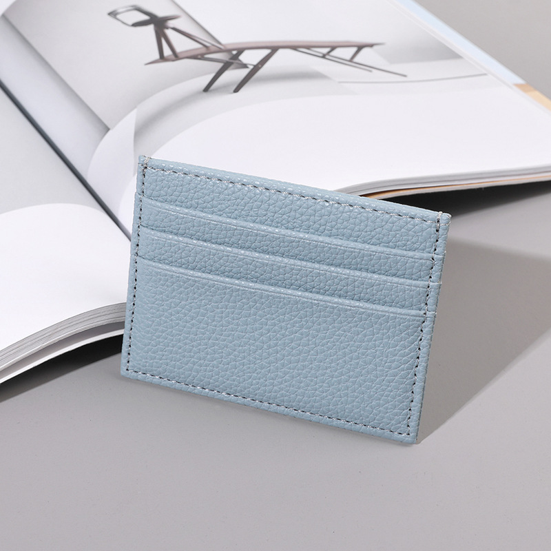 Bolsa de tarjeta de cuero de cepillo anti-desmagnetización de punto transfronterizo, bolsa de tarjeta RFID de gran capacidad de posición de tarjeta múltiple portátil creativa de cuero de la pu