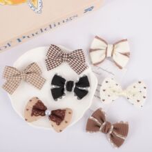 7cm小香风格子丝带服装辅料diy手工蝴蝶结发饰材料发夹饰品配件