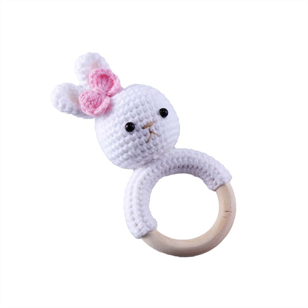Baby Knitted Rattle Bell Wooden Ring Sounding Rattle Toy Rattle Toy Baby Soothing Doll Hand Crocheted Weaving display picture 23