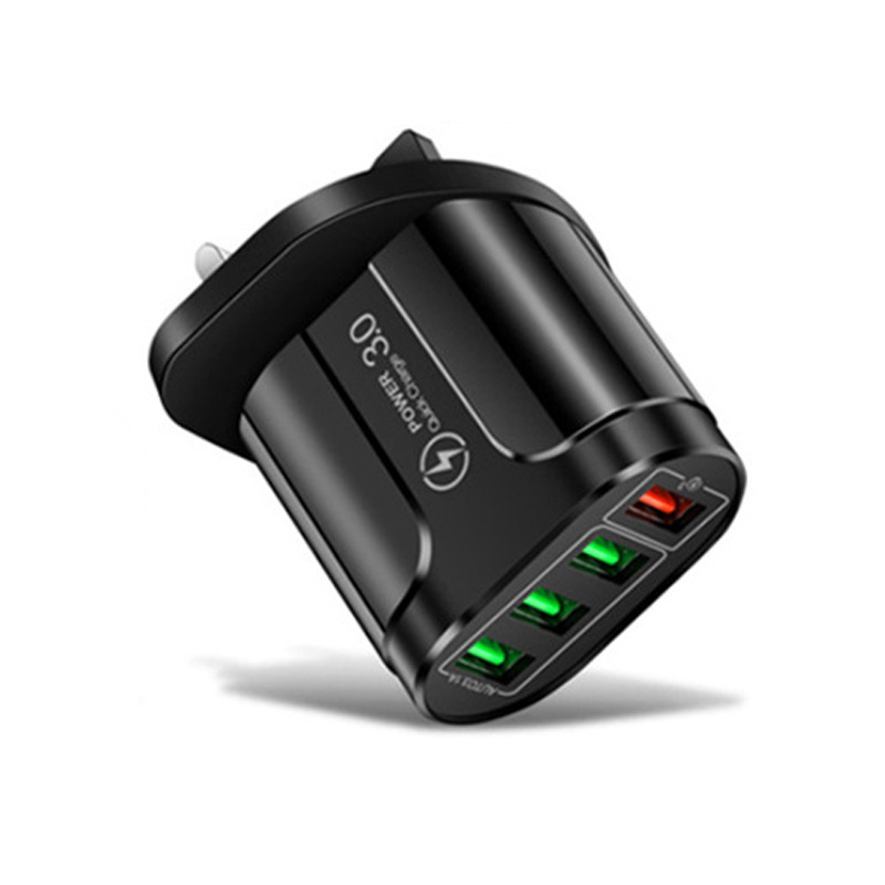 CE/ROHS/FCC certificó la cabeza de carga rápida del cargador estándar británico americano del teléfono móvil del estándar europeo QC3.0 del multi-Puerto 4usb