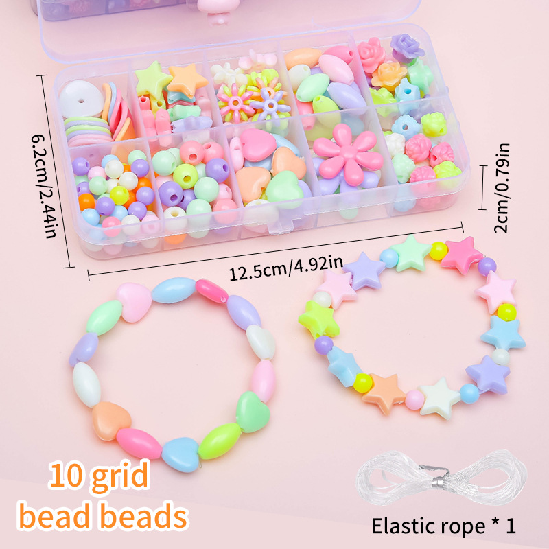 Fabricantes de juguetes de cuentas para niños pulseras diy paquete de material hecho a mano 10 cuentas caja de regalo al por mayor