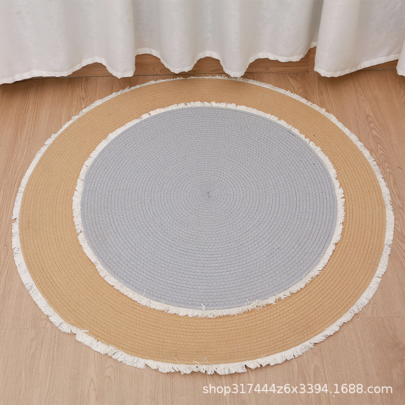 almohadilla de comedor redonda tejida mezclada una variedad de estilos almohadilla de comedor de aislamiento térmico almohadilla de comedor de césped de hierba para cocina doméstica almohadilla de aislamiento térmico