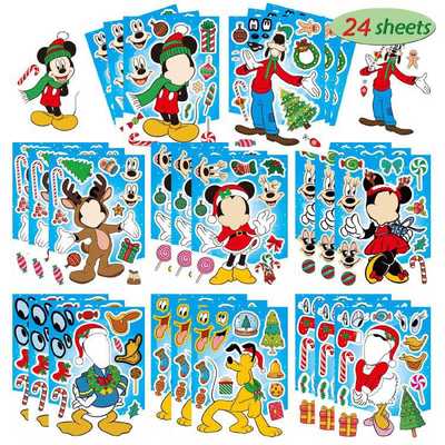 Cross-border Christmas children's Christmas face stickers cartoon mouse make your own face stickers party handmade