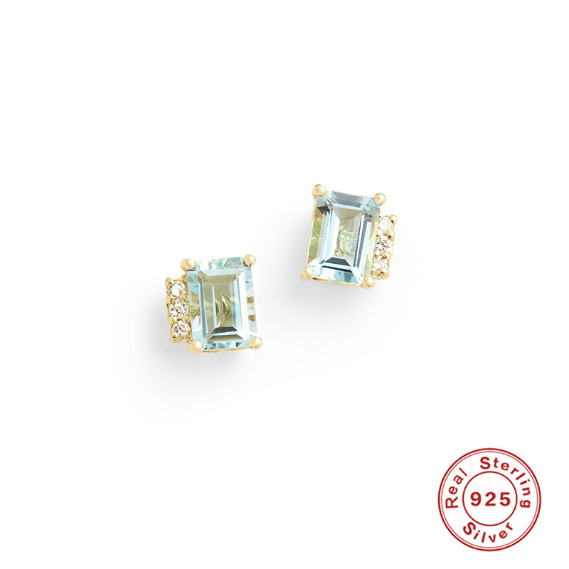 1 Pair 925 Sterling Silver Zircon Geometric Drop Earrings display picture 4