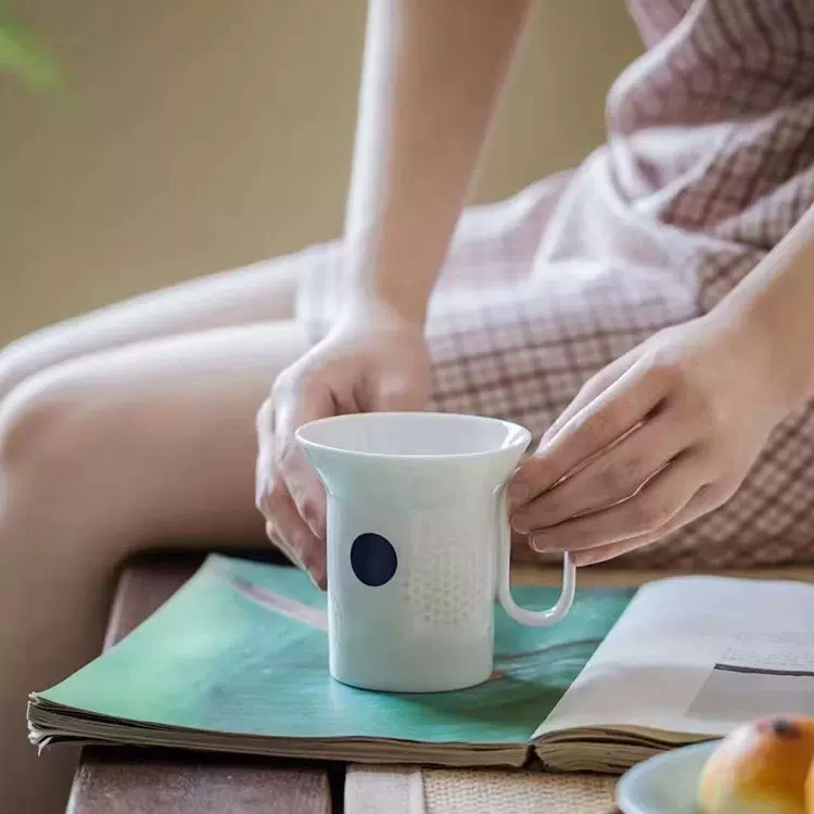景德镇高温瓷玲珑杯马克杯水杯玲珑杯家用办公杯茶杯支持批发