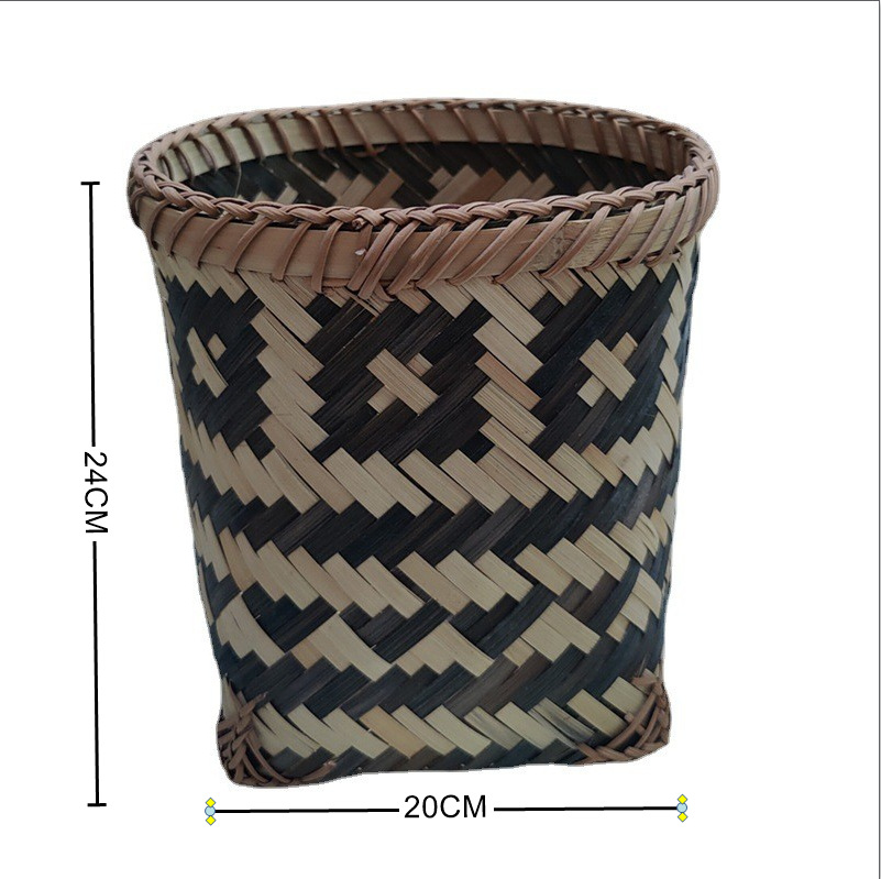 Cesta Redonda de Bambú Hecha a Mano para Flores y Decoración del Hogar image 7
