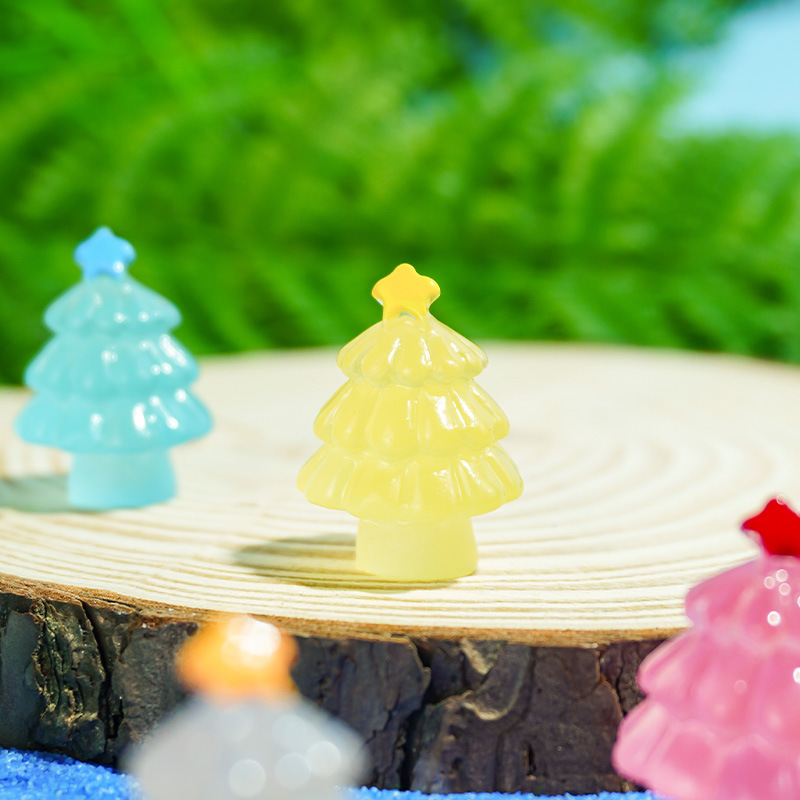 Adornos pequeños en miniatura, árboles navideños, paisajes nevados, micro paisajes, accesorios decorativos de bricolaje luminosos creativos, comercio exterior transfronterizo