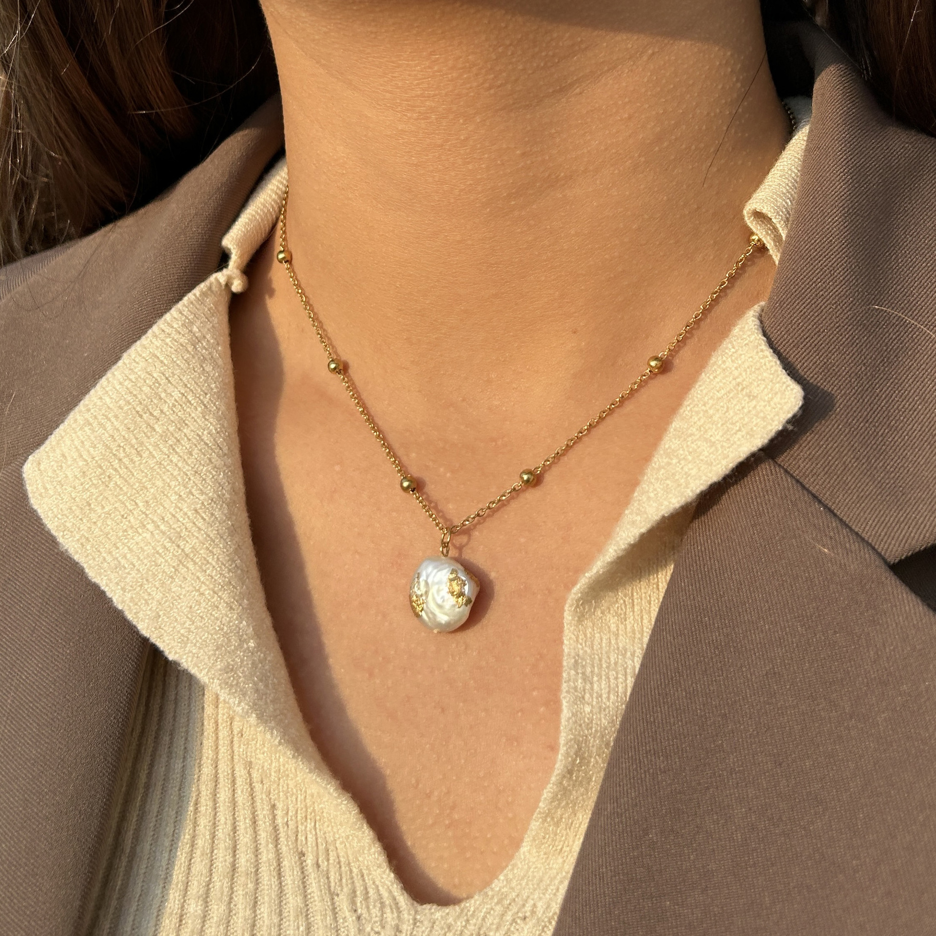 Summer marine beads stainless steel from pearl