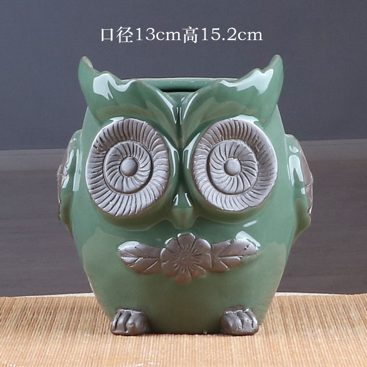 LH271猫头鹰老桩盆1个